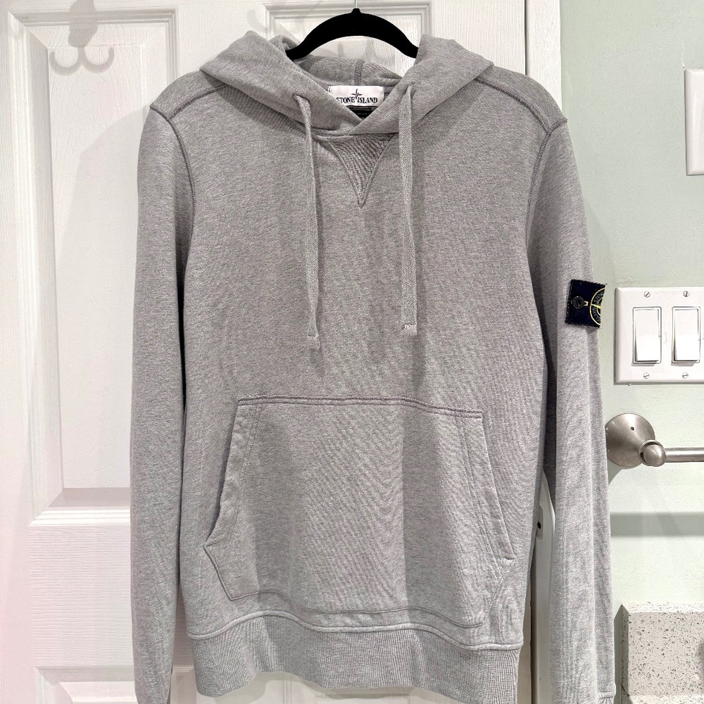 Stone Island Classic Cotton Fleece Hoodie - Grey